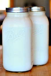 raw milk in jars